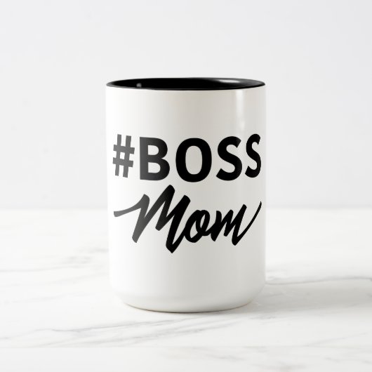 2 Couleurs Tasse de maman de #Boss. Maman de patron. (Centre)