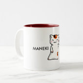 2 Couleurs Tasse de Maneki Neko- (Devant gauche)