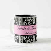 2 Couleurs Tasse de mariage damassé (Devant gauche)