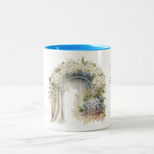 2 Couleurs Tasse de mariage florale rêveuse
