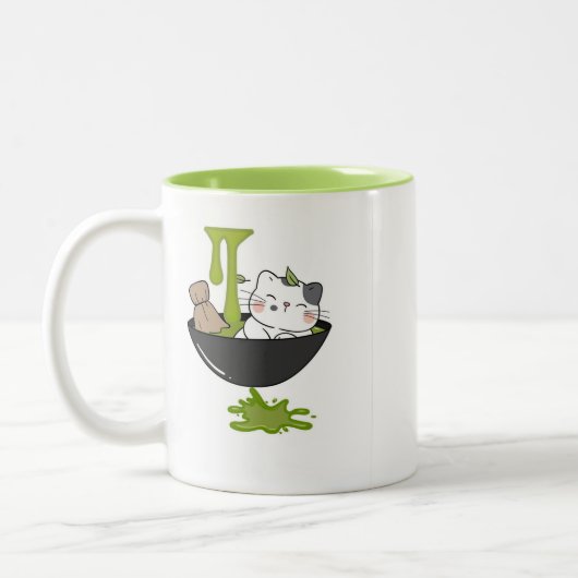 2 Couleurs Tasse de Matcha pour Chat Coupé (Gauche)