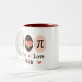 2 Couleurs Tasse de maths d'amour de paix (Devant gauche)