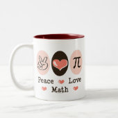 2 Couleurs Tasse de maths d'amour de paix (Gauche)