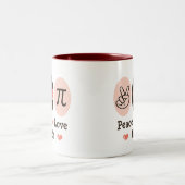 2 Couleurs Tasse de maths d'amour de paix (Centre)