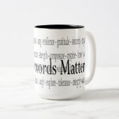 2 Couleurs Tasse de matière de mots (Devant droit)