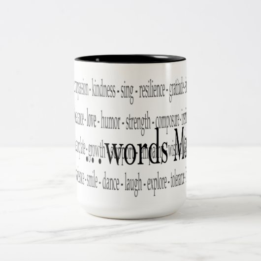 2 Couleurs Tasse de matière de mots (Centre)