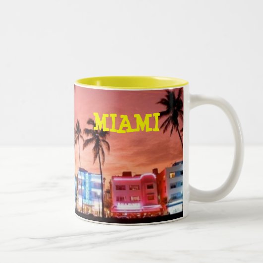 2 COULEURS TASSE DE MIAMI BEACH LA FLORIDE (Droit)