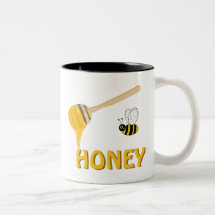 2 Couleurs Tasse de miel et d'abeille de miel