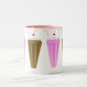 2 Couleurs Tasse de milkshake - chocolat et paille (Centre)