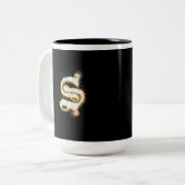 2 Couleurs Tasse de monogramme de la lettre S (Devant gauche)
