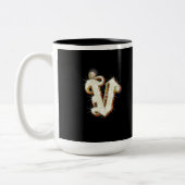 2 Couleurs Tasse de monogramme de la lettre V (Gauche)