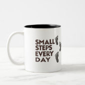 2 Couleurs Tasse de motivation Petits Pas Chaque Jour Nom per (Gauche)