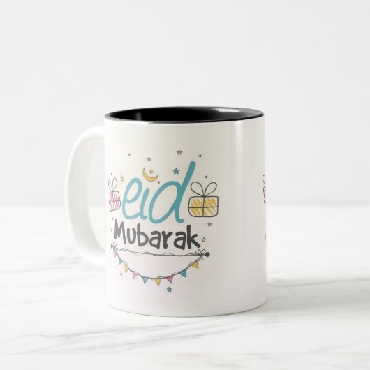 2 Couleurs tasse de Mubarak d'eid (Devant gauche)