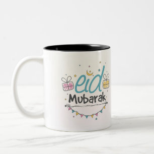 2 Couleurs tasse de Mubarak d'eid
