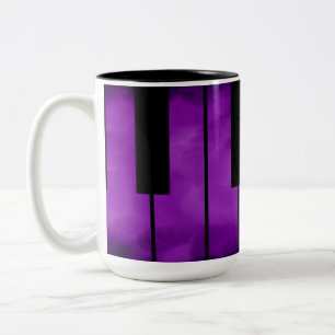 2 Couleurs Tasse de musique à touches de piano violettes
