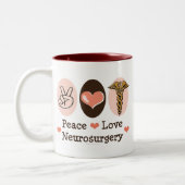 2 Couleurs Tasse de neurochirurgie d'amour de paix (Gauche)