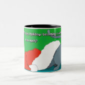 2 Couleurs Tasse de Noël Chat (Centre)