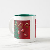2 Couleurs Tasse de Noël de célébration de fractale (Devant gauche)