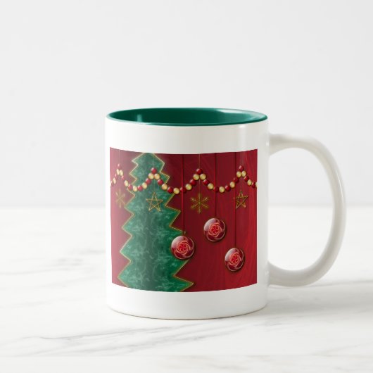 2 Couleurs Tasse de Noël de célébration de fractale (Droit)
