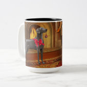 2 Couleurs Tasse de Noël de Weimaraner (Devant gauche)