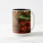 2 Couleurs Tasse de Noël de Weimaraner (Devant droit)
