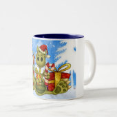2 Couleurs Tasse de Noël - dragon mignon de Noël (Devant droit)