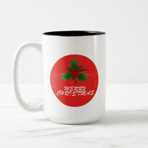 2 Couleurs Tasse de Noël – Joyeux Noël Dessin de houx Fes