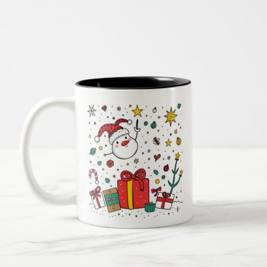2 Couleurs tasse de Noël personnalisée (Gauche)