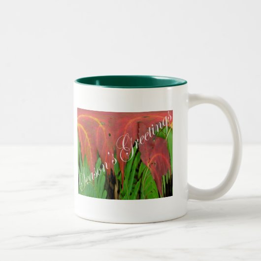 2 Couleurs Tasse de Noël Red Leaf & Fern (Droit)