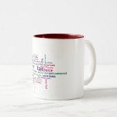 2 Couleurs Tasse de nuage de mot (Devant droit)