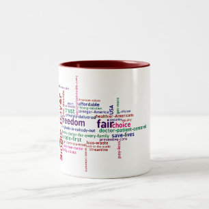 2 Couleurs Tasse de nuage de mot