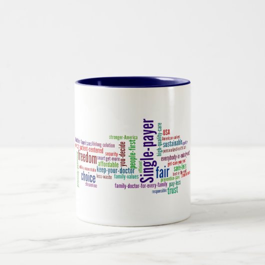 2 Couleurs Tasse de nuage de mot (Centre)
