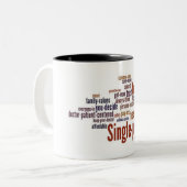 2 Couleurs Tasse de nuage de mot - grande (Devant gauche)