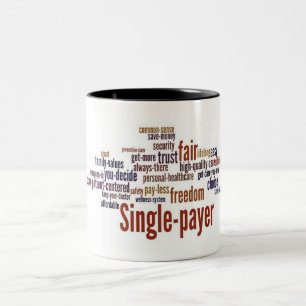 2 Couleurs Tasse de nuage de mot - grande