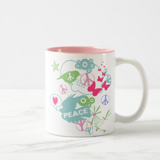 2 Couleurs Tasse de paix de nature (Droit)