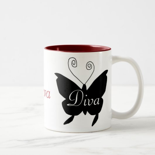 2 Couleurs Tasse de papillon de diva (Droit)