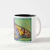 2 Couleurs Tasse de papillon de joie (Devant droit)