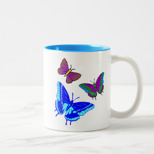 2 Couleurs Tasse de papillons