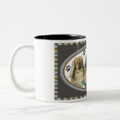 2 Couleurs Tasse de Pekingese Pawprints (Gauche)