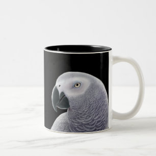 2 Couleurs Tasse de perroquet de gris africain