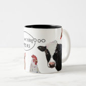 2 Couleurs Tasse de personnaliser d'animaux de ferme (Devant droit)