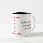 2 Couleurs Tasse de personnalité d'INFJ (Devant droit)