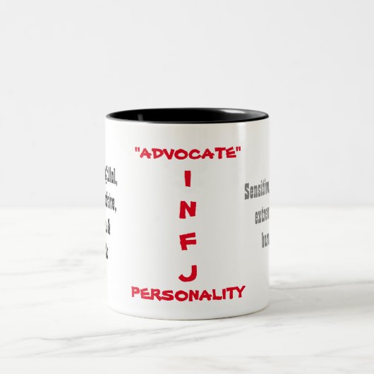 2 Couleurs Tasse de personnalité d'INFJ (Centre)
