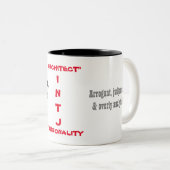 2 Couleurs Tasse de personnalité d'INTJ (Devant droit)