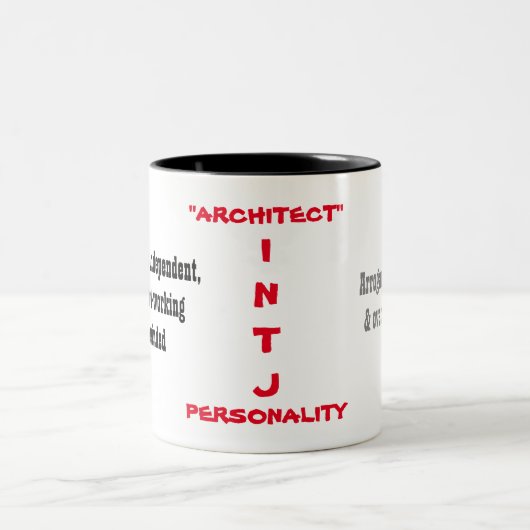 2 Couleurs Tasse de personnalité d'INTJ (Centre)