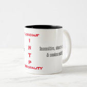 2 Couleurs Tasse de personnalité d'INTP (Devant droit)