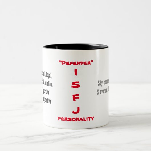 2 Couleurs Tasse de personnalité d'ISFJ (Centre)