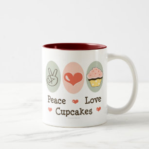 2 Couleurs Tasse de petits gâteaux d'amour de paix
