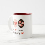 2 Couleurs Tasse de pharmacie d'amour de paix (Devant gauche)