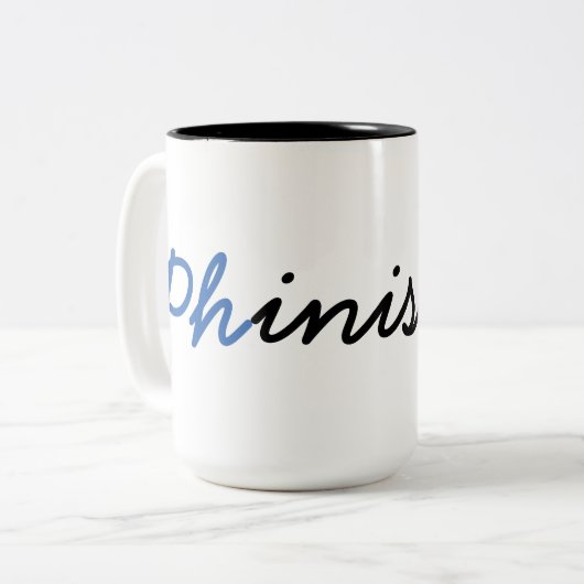 2 Couleurs Tasse de Phinished de diplômé de PhD (Devant gauche)